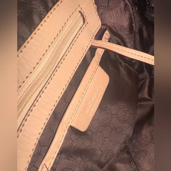 Michael Kors Shiny Brownish Maroon and Gold Handbag - Picture 9 of 10